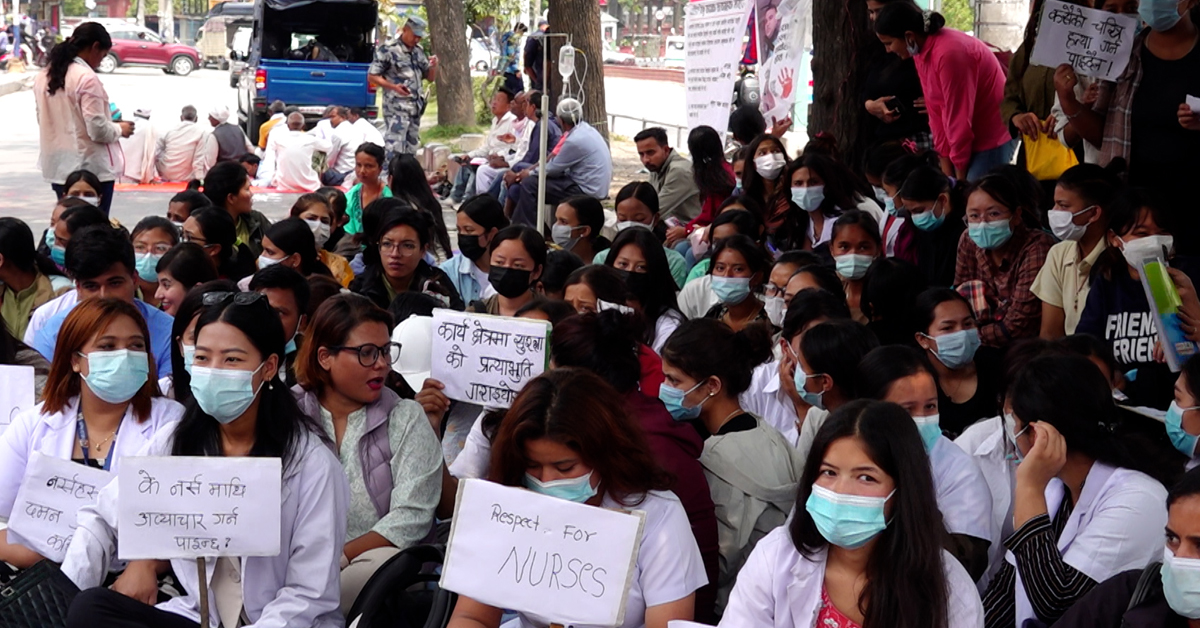 टिकटकमार्फत गाली गरेको भन्दै नर्स आन्दोलनमा