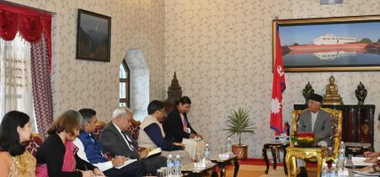 राष्ट्रपति पौडेल र भारतीय विदेश सचिव बीच शीष्टाचार भेट