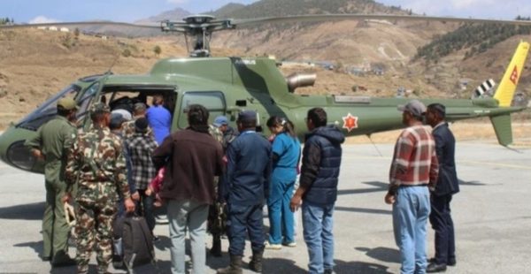 गर्भवतीको हेलिकप्टरमार्फत उद्वार